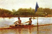 Thomas Eakins Biglen Brothers, Turning the Stake oil on canvas